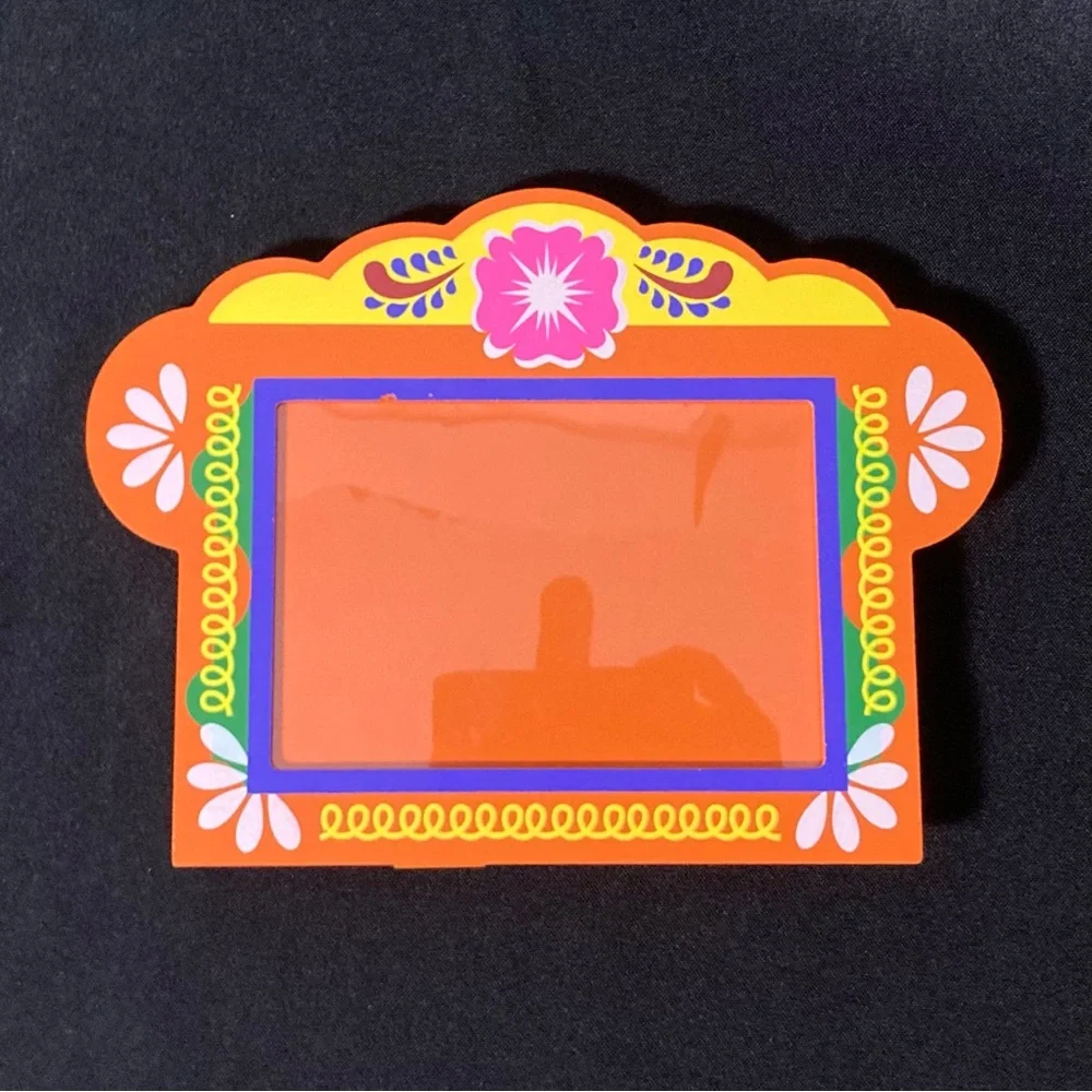 Target Multicolored Floral Wooden Hangable Easel Back Picture Frame 4” x 6”